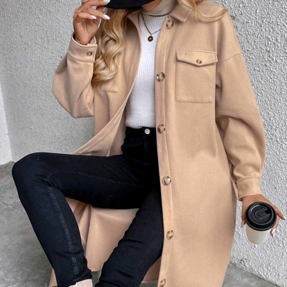 Jackets & Blazers - Women's Casual Mid-Length Split Hem Regular Overcoat